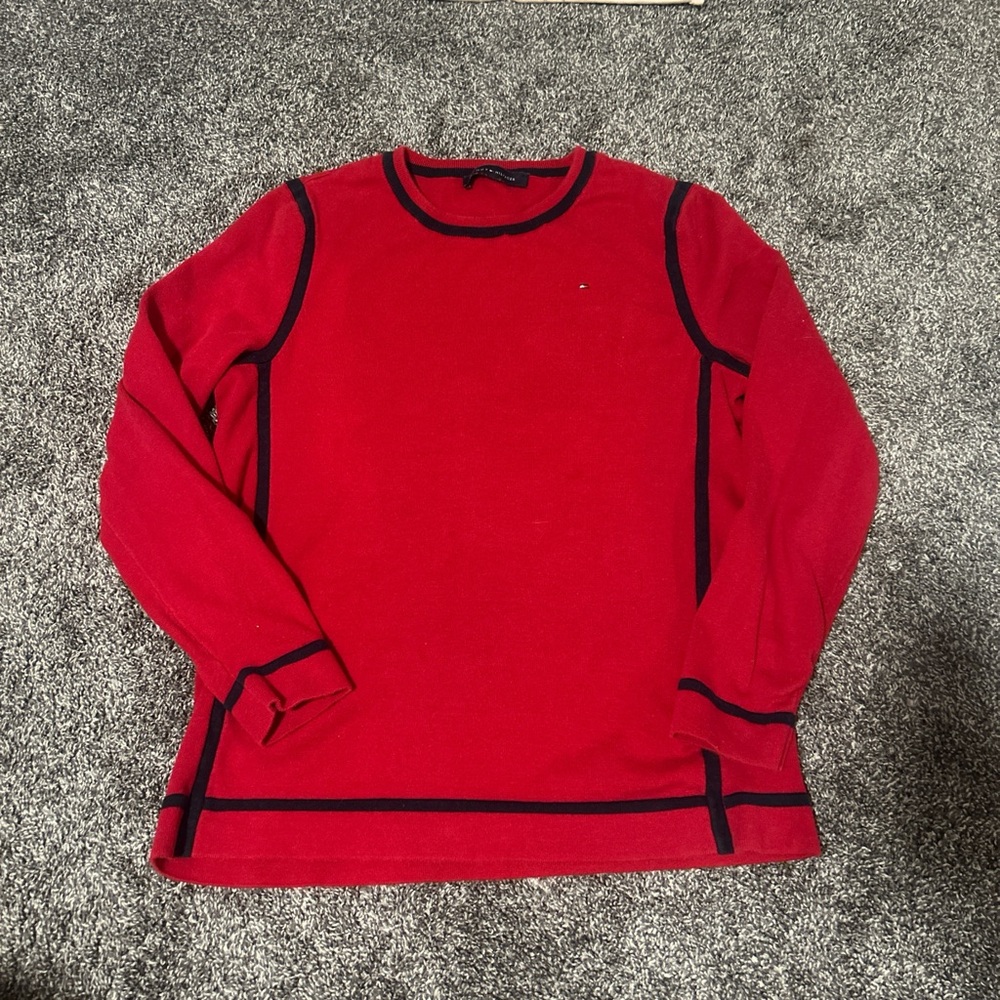 Red and black Tommy Hilfiger shirt. (Jeans not included in listing). - Picture 1 of 4